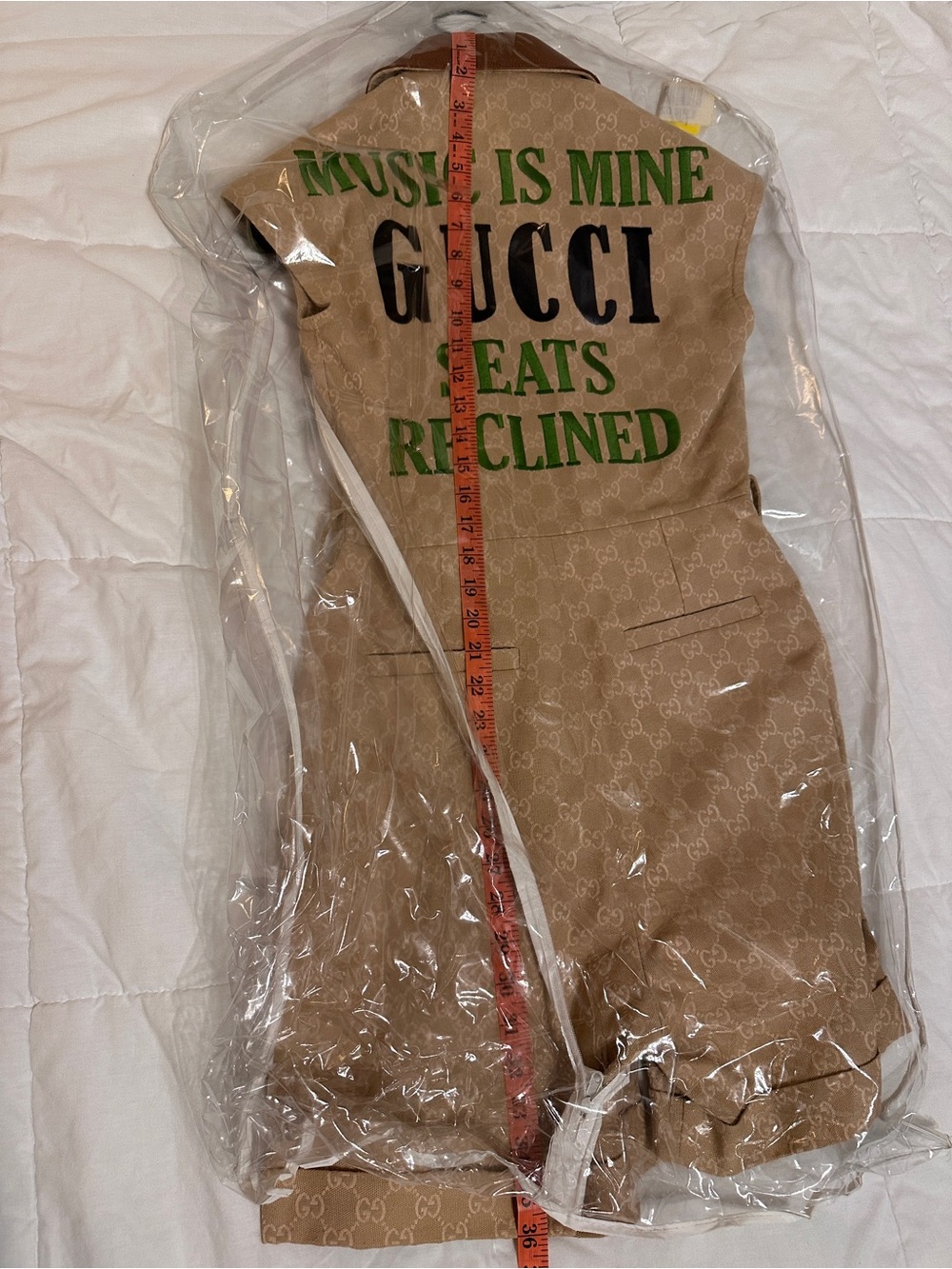 NWT Gucci 100 Romper GG print Size 38. Music is Mine Gucci Seats Reclined. - Picture 12 of 12